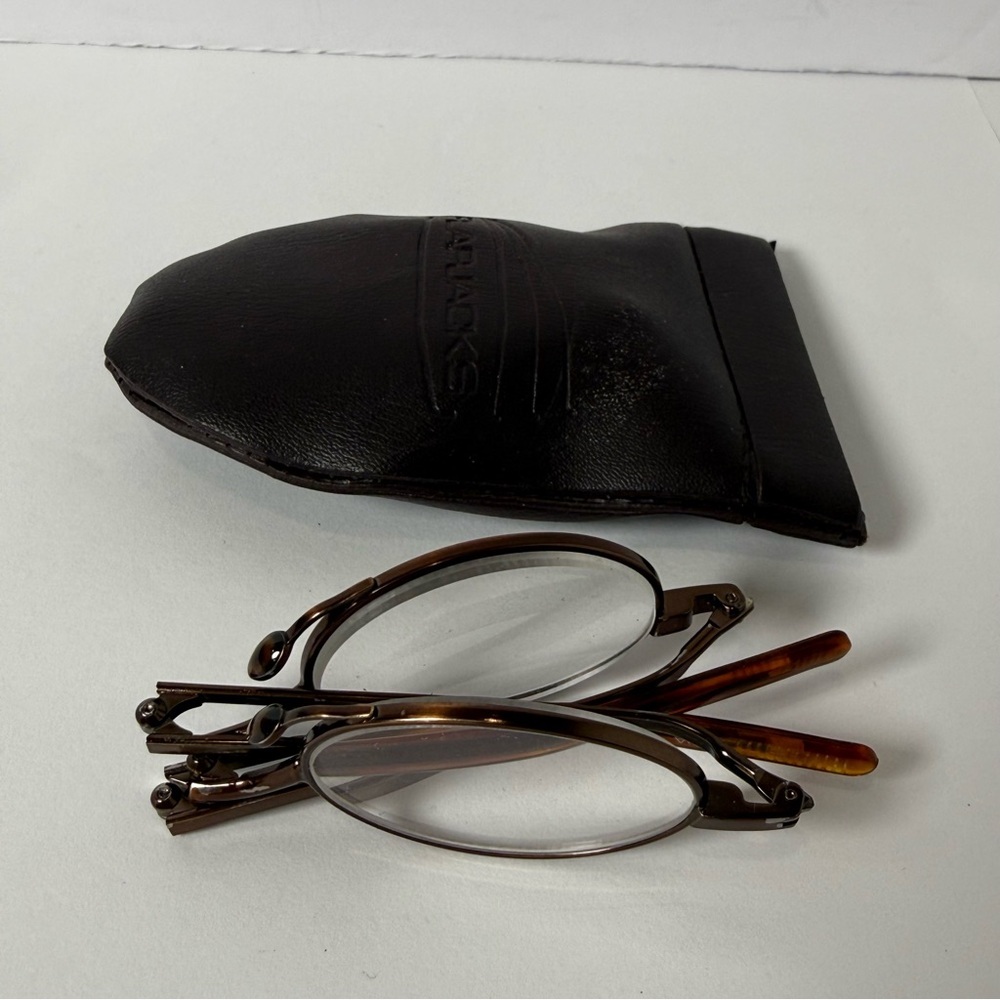 Flapjacks Folding Reading glasses with Case +2.00 Vintage Readers Orbiter I